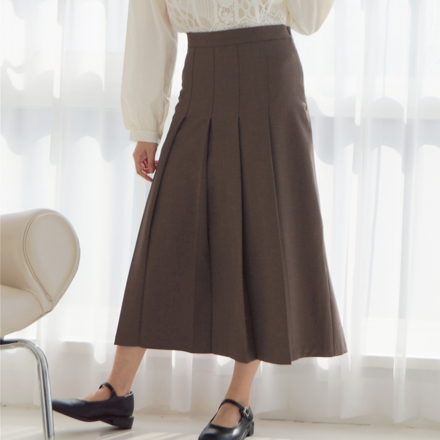 かわいい女性プリーツスカートフレアスカートAライン素敵なウディスカート